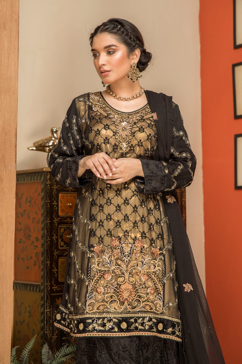 Formal Ready to Wear 3 Pcs Dress by Sakeena Hasan 01 - Image 4