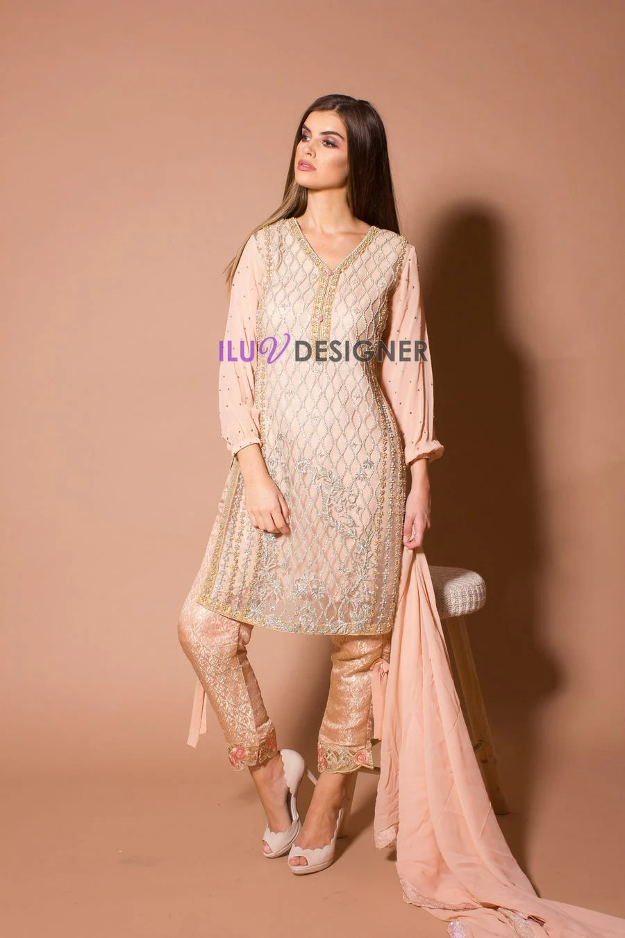 Full Handwork Formal Dress by Sakeena Hasan - Image 5