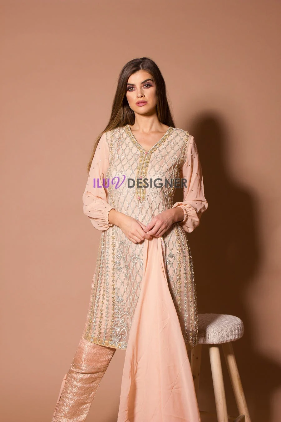 Full Handwork Formal Dress by Sakeena Hasan - Image 6