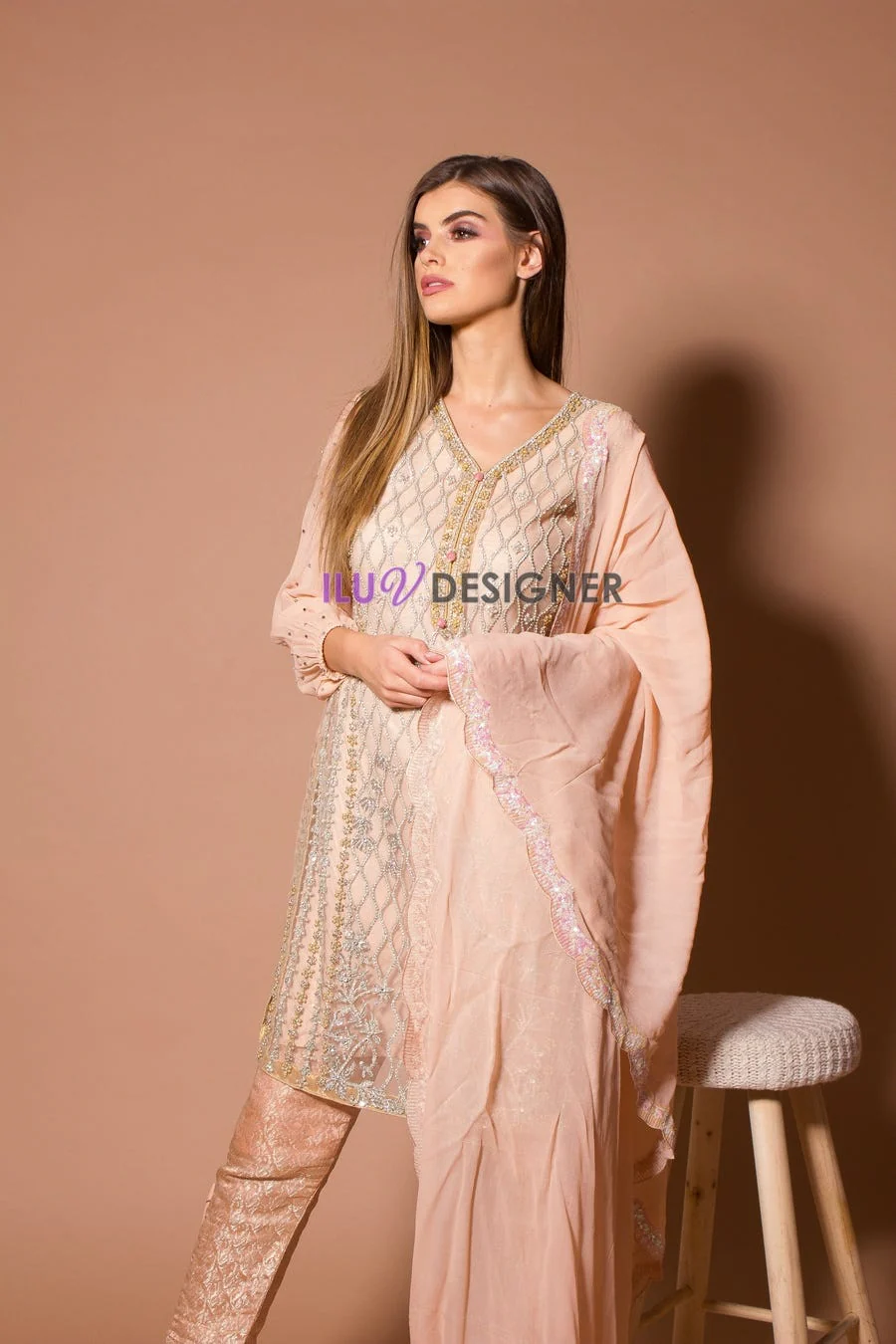 Full Handwork Formal Dress by Sakeena Hasan - Image 7
