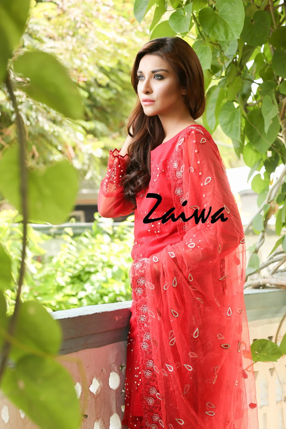 Red Charm luxury Pret by Zaiwa - Image 4
